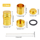2 Sets Aluminum Alloy Alcohol Burner, with Cotton Cord Wick, for Lab Supplies, Make Tea or Coffee, Golden, 29.5x45.5mm