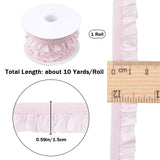 10 Yards Flat Chinlon Elastic Cord Trim, Pleated Trimming Elastic Cord for Jewelry Making, Garment Accessories, Pink, 5/8 inch(15mm)