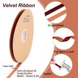 Single Face Velvet Ribbons, Garment Accessories, Sienna, 3/8 inch(10mm), 20 yards/roll