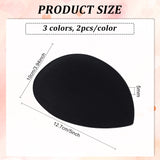 6Pcs 3 Colors EVA Cloth Teardrop Fascinator Hat Base for Millinery, Mixed Color, 127x100x5mm, 2pcs/color