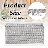 Filigree Corrugated Lace Ribbon, Braided Lace Trim, for Clothing Accessories, Silver, 3/8 inch(11mm), about 19.69 Yards(18m)/Card