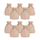 Burlap Packing Pouches Drawstring Bags, Tan, 13.5x9.5cm