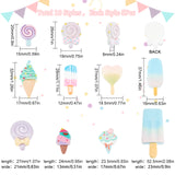 50Pcs 10 Styles Opaque Resin Cabochons, Imitation Food, Ice Cream Mix-shaped, Mixed Color, 23.5~52.5x12~23x4~8mm, 5pcs/style