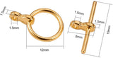 Tibetan Style Alloy Toggle Clasps, Donut, Golden, Donut: 12x1.5mm, Hole: 1.5mm, Bar: 8x19x1.5mm, Hole: 1.5mm, 20sets/box