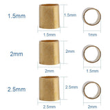 Brass Crimp Beads Sets, Tube, Mixed Color, 1.5~2.5mm, Hole: 1~2mm; about 3060pcs/box