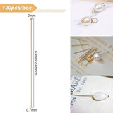 100Pcs Brass Flat Head Pins, Long-Lasting Plated, Real 18K Gold Plated, 63x0.7mm(21 Gauge), Head: 2mm