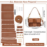 DIY PU Leather Braided Women's Crossbody Handbag Making Kits, including Fabrics, Chain Crossbody Strap, Magnetic Clasps, Screwback Rivets, Screwdriver, Thread, Needle, Camel