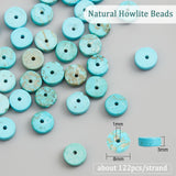 Natural Howlite Beads Strands, Heishi Beads, Dyed & Heated, Flat Round/Disc, Turquoise, 8x3mm, Hole: 1mm, about 122pcs/strand, 15.16''(38.5cm), 1 strand/box