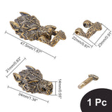 Brass Buckles, for EDC Braided Rope Making, Wolf Head, Antique Bronze, 47.5mm, Hole: 14.5x4.5mm, 1pc/bag