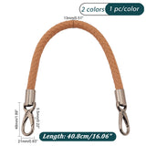 2Pcs 2 Colors Braided Imitation Leather Bag Straps, with Alloy Snap Clasp, Gunmetal, 40.8x1.3cm, 1pc/color