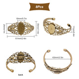 8Pcs Brass Filigree Bangle Making, Blank Bangle Base, Antique Bronze, 63mm, tray: 25x18mm