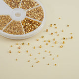 Brass Crimp Beads Sets, Golden, 1.5~2.5mm, Hole: 1~2mm; about 3060pcs/box