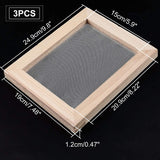 Wooden Paper Making, Papermaking Mould Frame, Screen Tools, for DIY Paper Craft, Rectangle, BurlyWood, 24.9x19x1.2cm