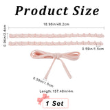 1 Set Women's Wedding Dress Zipper Replacement, Adjustable Fit Satin Corset Back Kit, Lace-up Formal Prom Dress, Misty Rose, 482~4000x15~24x2.3~4mm, 3pcs/set