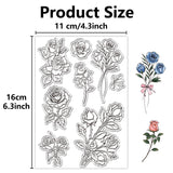 Custom PVC Plastic Clear Stamps, for DIY Scrapbooking, Photo Album Decorative, Cards Making, Stamp Sheets, Film Frame, June Rose, 160x110x3mm