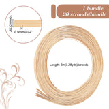 Flat Natural Bamboo Wicker Strips, Solid Weaving Material, for DIY, Furniture Knitting, BurlyWood, 10x0.5mm, 3m/strands, 20 strands/bundle