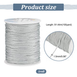 1 Roll 100 Yards Round Nylon Braided Thread, Chinese Knot Cord, for Jewelry Making, Gainsboro, 1.5mm