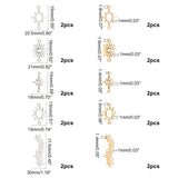20Pcs 10 Style 201 Stainless Steel Links Connectors, Laser Cut, Star & Sun, Golden & Stainless Steel Color, 2pcs/style