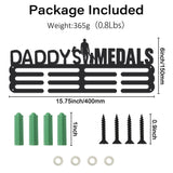Daddy's Medal Theme Iron Medal Hanger Holder Display Wall Rack, with Screws, Human Pattern, 150x400mm