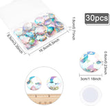 1 Box 30Pcs Self-Adhesive Acrylic Rhinestone Stickers, for DIY Decoration and Crafts, Faceted, Half Round, Clear AB, 30x6mm, 30pcs/box