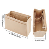 Wool Felt Purse Organizer Insert, Mini Envelope Handbag Shaper Premium Felt, Bag Accessories, Rectangle, BurlyWood, 22.5x9x16cm