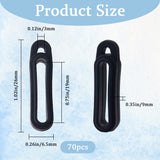 70Pcs Anti-Lost Silicone Pendant, for Electronic Stylus & Lighter Making, Black, 26x6.5x9mm, Hole: 3mm, Inner Diameter: 19mm