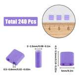 240Pcs 2-Hole Baking Paint Opaque Colours Glass Seed Beads, Rectangle, Medium Purple, 5x4.5~5.5x2~2.5mm, Hole: 0.5~0.8mm