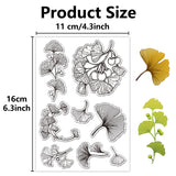 Custom PVC Plastic Clear Stamps, for DIY Scrapbooking, Photo Album Decorative, Cards Making, Stamp Sheets, Film Frame, Ginkgo Leaf, 160x110x3mm