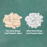 80Pcs 2 Colors Brass Pendants, Ginkgo Leaf Charms, Platinum & Light Gold, 19x22x0.3mm, Hole: 1mm, 40pcs/color