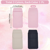 3Pcs 3 Colors PU Leather Pen Bag, Nurse Pen Pocket, Rectangle, Mixed Color, 162x81x5mm, 1pc/color