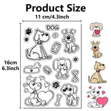 Custom PVC Plastic Clear Stamps, for DIY Scrapbooking, Photo Album Decorative, Cards Making, Stamp Sheets, Film Frame, Dog, 160x110x3mm