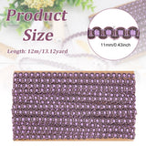 Polyester S-shaped Lace Trim, for Curtain, Home Textile Decor, Medium Orchid, 3/8 inch(11mm), about 13.12 Yards(12m)/Card