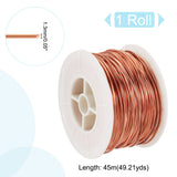 Copper Wire, Round, for Wire Wrapped Jewelry Making, Raw(Unplated), 16 Gauge, 1.3mm, about 147.64 Feet(45m)/Roll