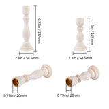 Solid Wood Candle Holder, for Weddings or Parties as Well as Home Decoration, BurlyWood, 58.5x127mm, 58.5x177mm, 2pcs/set