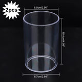 Acrylic Pen Holder Stand, Desk Organizer Makeup Brush Holder, Column, Clear, 67x104mm, Inner Diameter: 65mm