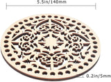 Wooden Basket Bottoms, Crochet Basket Base, for Basket Weaving Supplies and Home Decor Craft, Flower, BurlyWood, 140x5mm