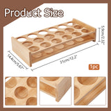 18-Hole Wood Shot Glasses Holders, Beer Wine Glasses Organizer Rack for Family Party Bar Pub, Rectangle, Light Khaki, 310x144x59mm, Inner Diameter: 39mm