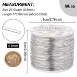 Round Aluminum Wire, Gainsboro, 20 Gauge, 0.8mm, about 770.99 Feet(235m)/roll