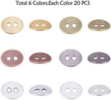 Tibetan Style Alloy Buttons, 2-Hole, Oval, Lead Free and Nickel Free, Mixed Color, 14x11x1mm, Hole: 2mm