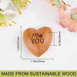 Beech Wood Display Decorations, Special Hand Holding Gift, Heart with Word I Miss YOU, Dark Goldenrod, 31x30x20mm