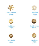 Spacer Beads, Mixed Shapes, Golden, 80x20mm