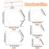 2/3/4/5/6 Inch Hexagon Quilting Template, Transparent Acrylic Sewing Machine Ruler, DIY Hand Patchwork, Cutting Craft, Clear, 89~264x102~304x3mm, Hole: 3.5mm, 5pcs/set