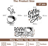 PVC Wall Stickers, Rectangle with Wor Coffee Time, for Home Living Room Bedroom Decoration, Cup Pattern, 280x590mm