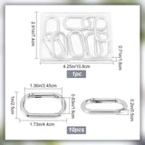 10Pcs Zinc Alloy Spring Gate Rings, Oval, Platinum, 44x25x5mm, Inner Diameter: 34.5x16mm