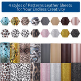 DIY Crafts, A5 Glitter PU Leather Fabric amd PU Leather, Mixed Color, 16pcs/set