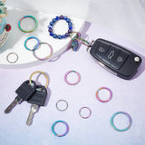 24Pcs 3 Styles 304 Stainless Steel Split Key Rings, Keychain Clasp Findings, Rainbow Color, 14~25x1~2mm, 8pcs/style