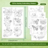 4 Sheets 11.6x8.2 Inch Stick and Stitch Embroidery Patterns, Non-woven Fabrics Water Soluble Embroidery Stabilizers, Whale, 297x210mmm