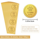 Self Adhesive Gold Foil Embossed Stickers, Medal Decoration Sticker, Paw Print, 5x5cm
