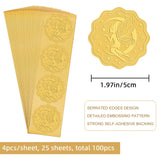 Self Adhesive Gold Foil Embossed Stickers, Medal Decoration Sticker, Fairy Pattern, 5x5cm