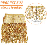 Sparkle PVC Paillette Tassel Ribbons, Garment Accessories, Gold, 6-3/4 inch(170mm)